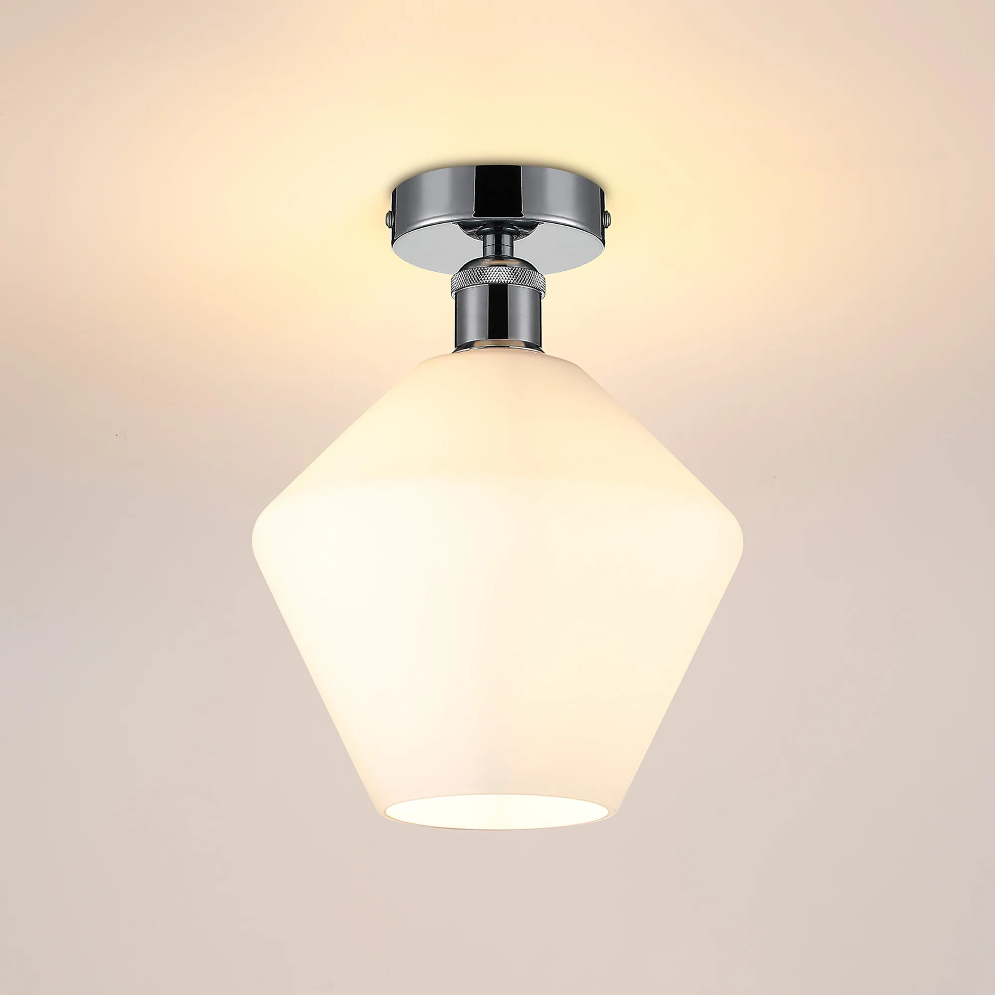 Cawdor Polished Chrome Ceiling Lights Deco Flush Fittings